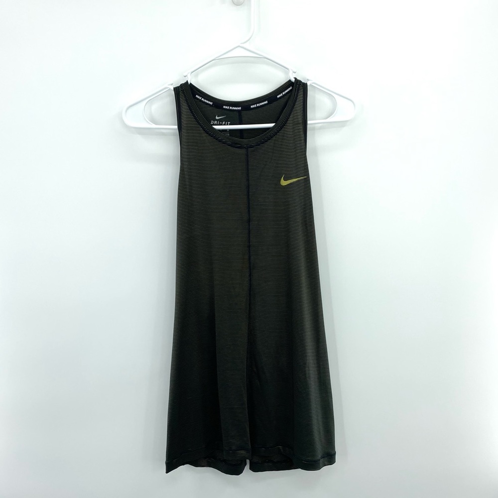 Nike Dry-Fit Racer Back Running ‘Black/Gold’ Tank Top Woman’s Size XLarge